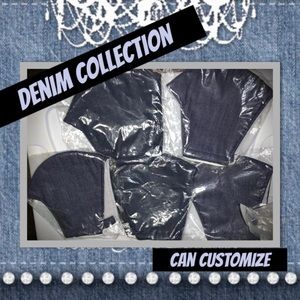 2 denim face masks